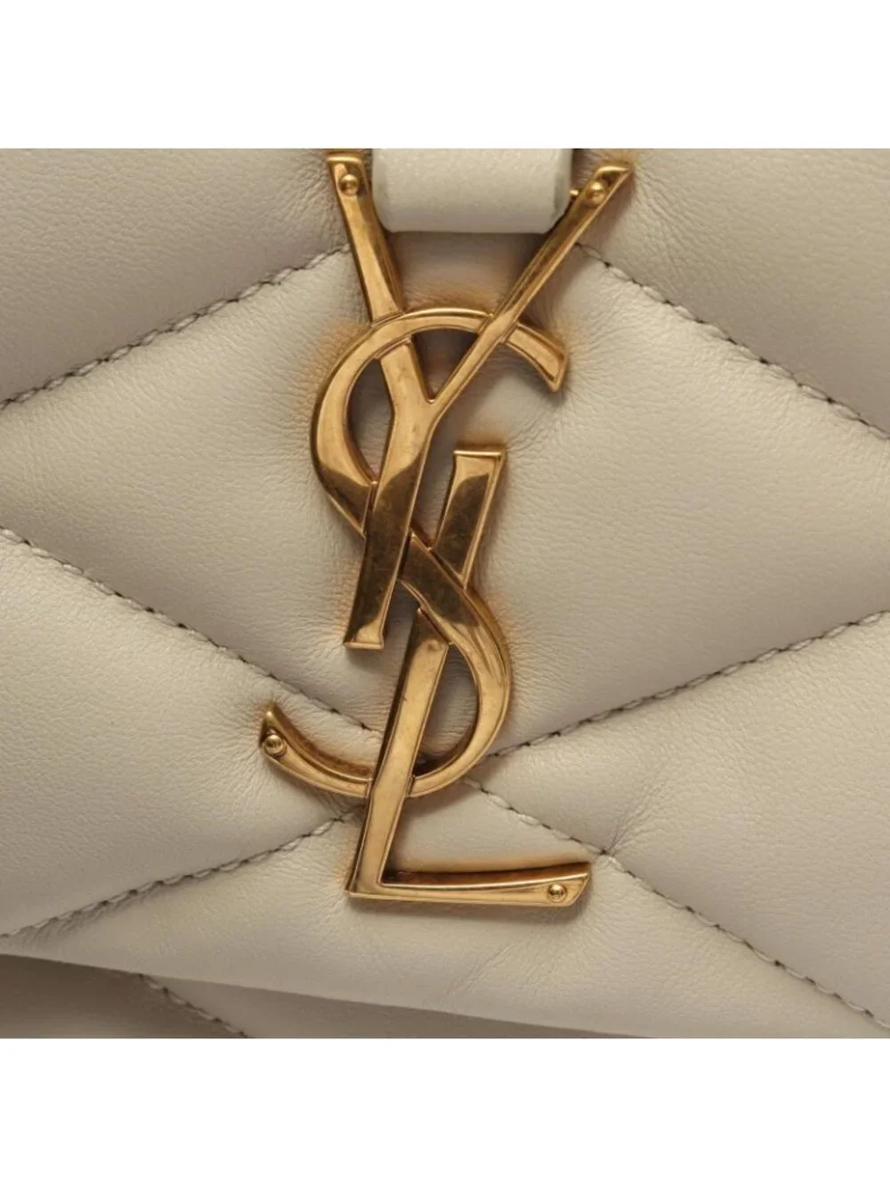 Saint Laurent Paris Shoulder Bag White Leather Le 57